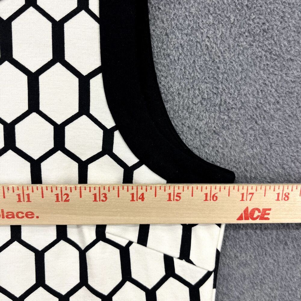 BANANA REPUBLIC Dress Womens 8 White Black Geometric Pencil Bodycon Sleeveless - Picture 10 of 16